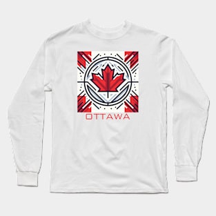 Ottawa Ontario Canada Flag Long Sleeve T-Shirt